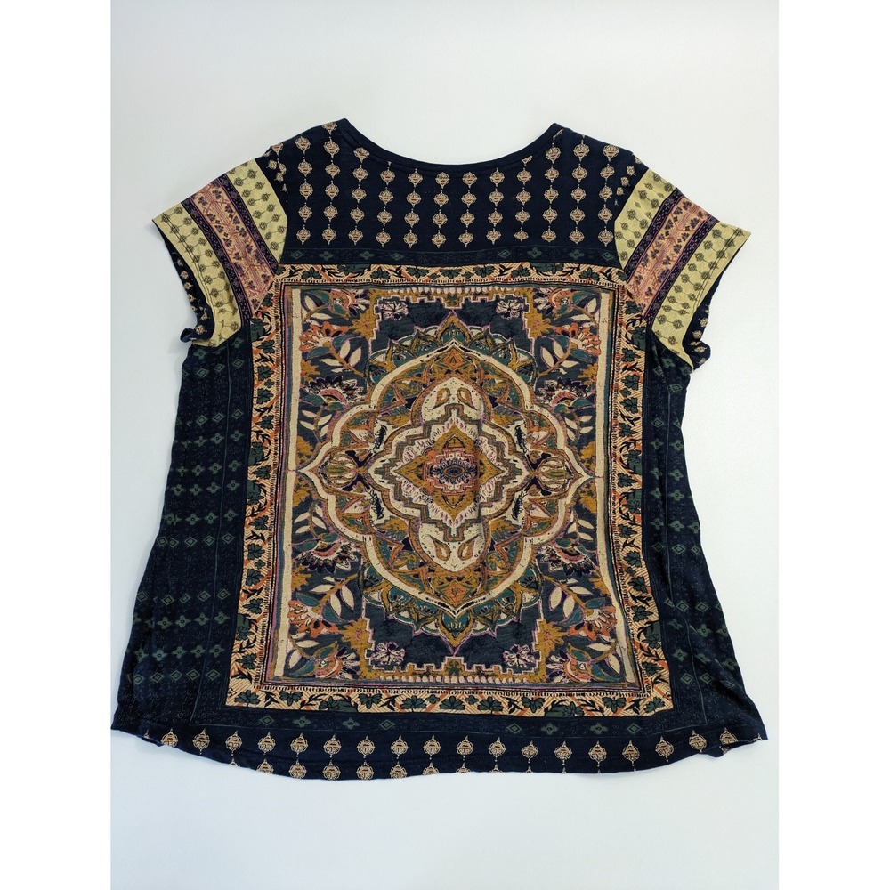 Lucky Brand Women's‎ Short Sleeve Lightweight Blouse, 1X